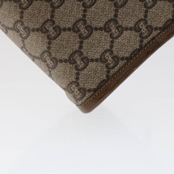 GUCCI PLUS GG Canvas Clutch Bag PVC Leather Beige Auth 50530 - Picture 15 of 16